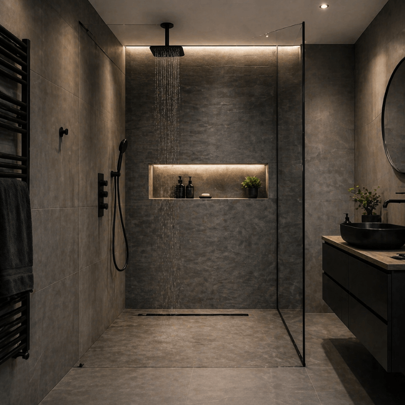 <center>Pose de douche à l'italienne</center> <center>Pose de douche à l'italienne</center>